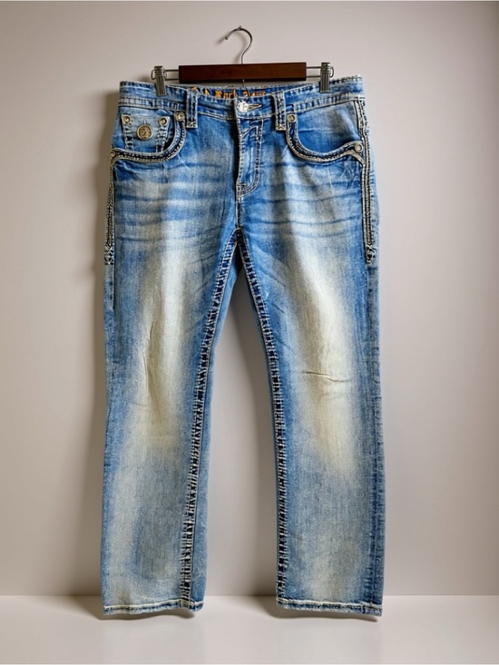 Rock Revival Pants - Rock Revival Brand - Light Wash Blue Jeans - Straight Leg - Women’s 34
